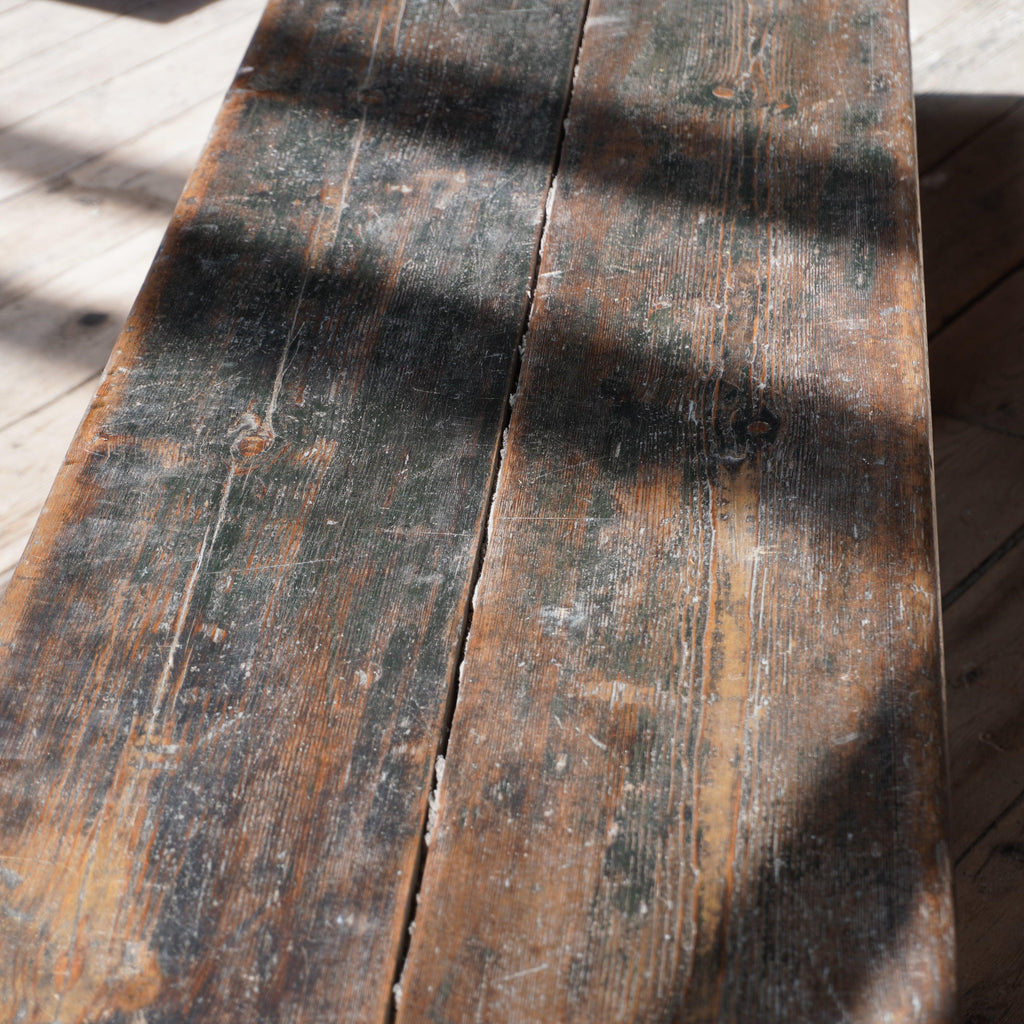 Primitive Bench with distressed black paint-KONTRAST