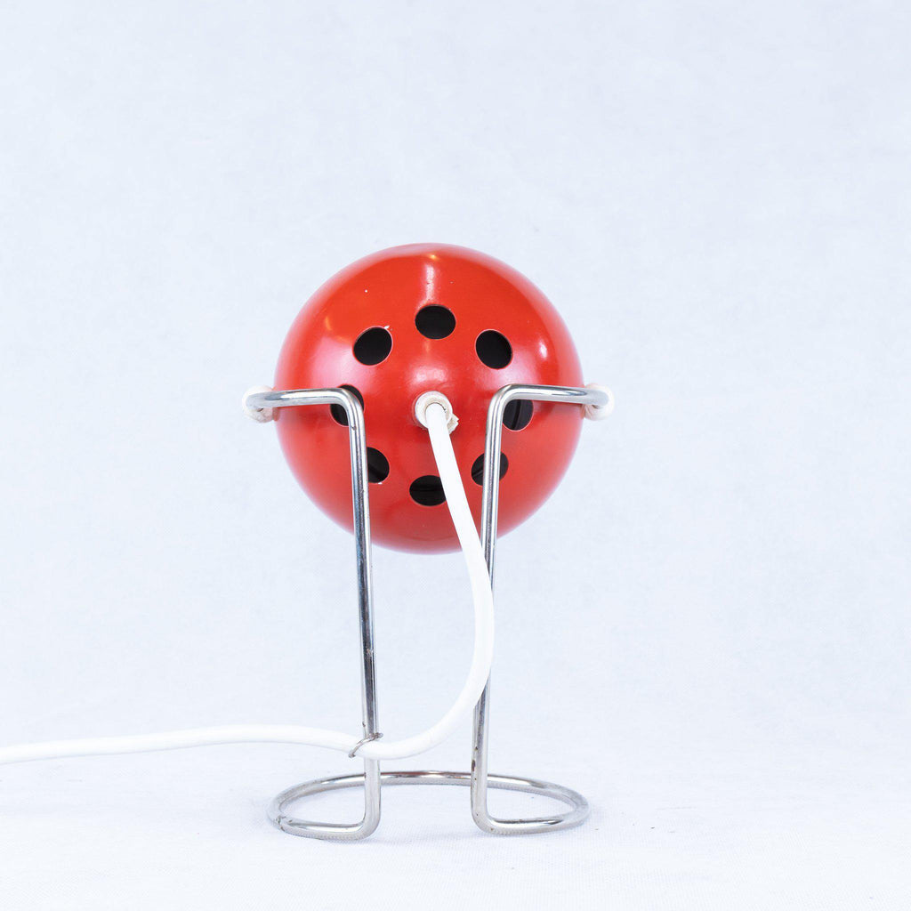 Retro Red 'Eyeball' Table Lamp - Danish, Abo Randers 60s / 70s-Mid Century Lighting-KONTRAST