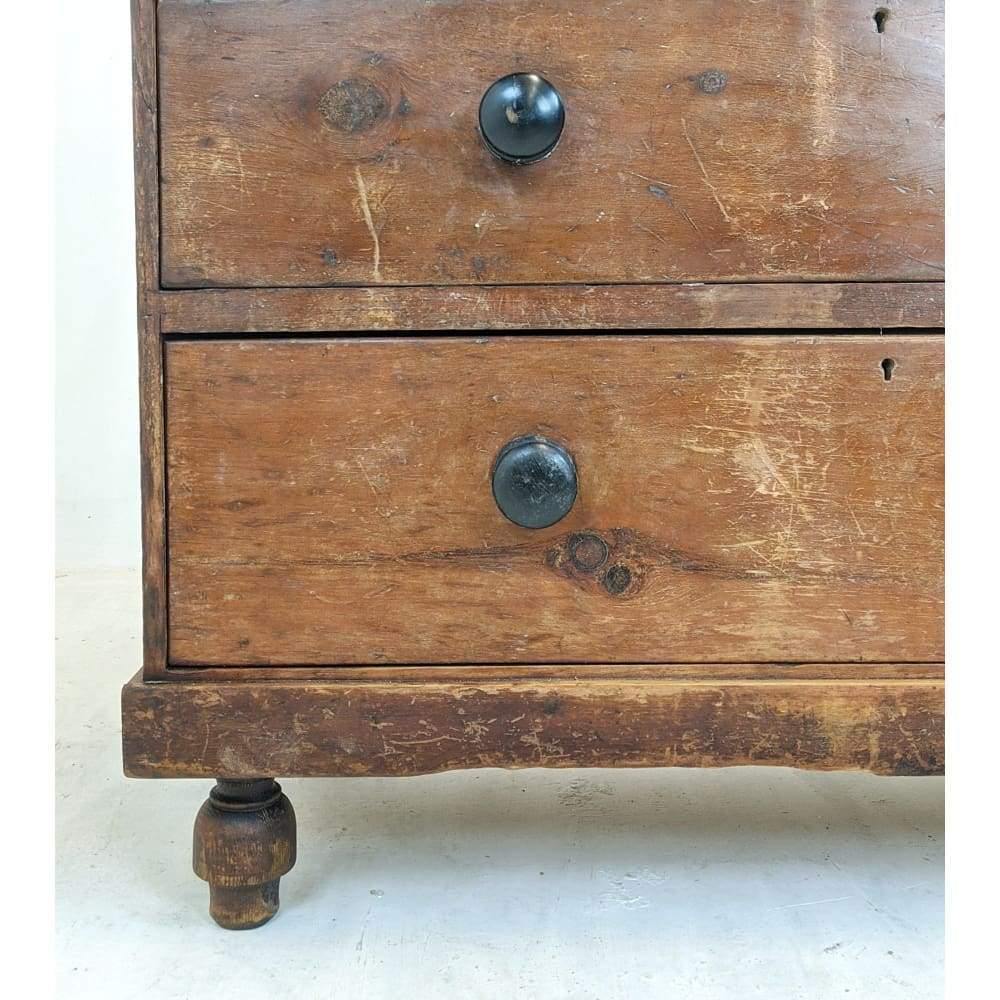 SOLD | Antique Chest of Drawers - Victorian in dark pine colour-Antique Storage-KONTRAST