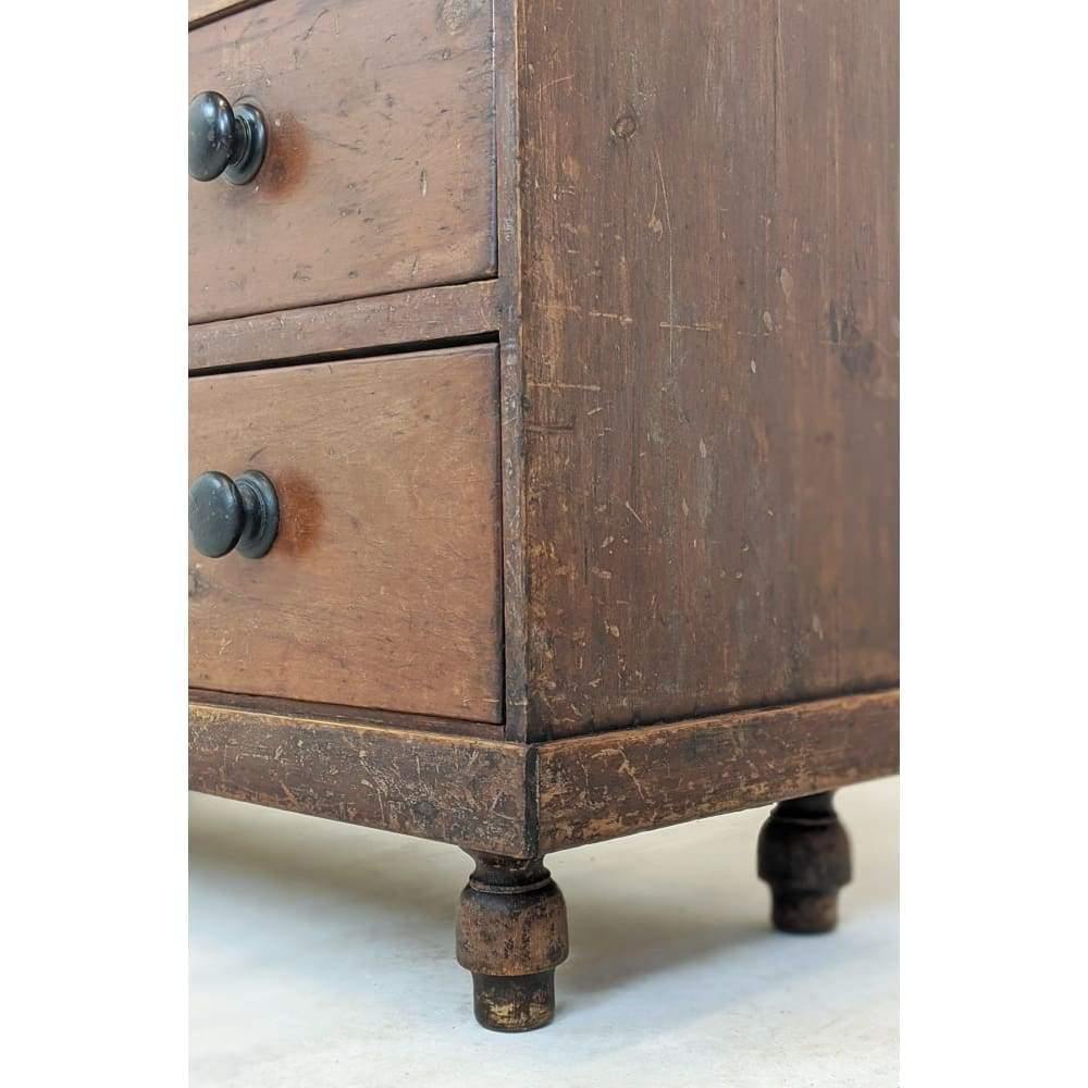 SOLD | Antique Chest of Drawers - Victorian in dark pine colour-Antique Storage-KONTRAST