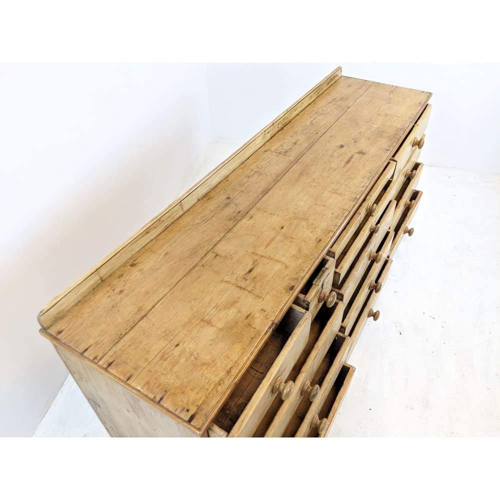 SOLD | Antique Pine Bank of Drawers Storage Sideboard Unit-Antique Storage-KONTRAST