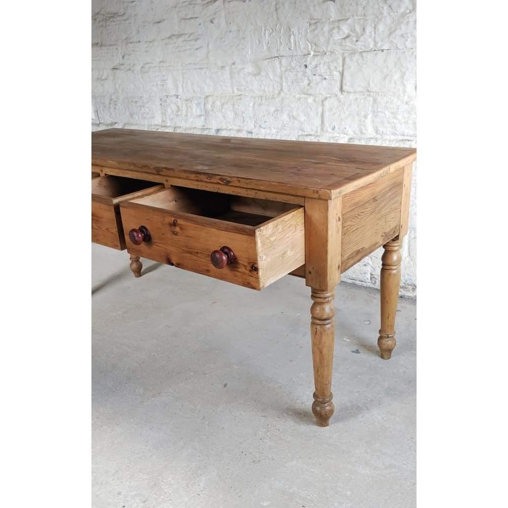 SOLD Antique Pine Kitchen Table Dresser - Prep Table-Antique Tables-KONTRAST