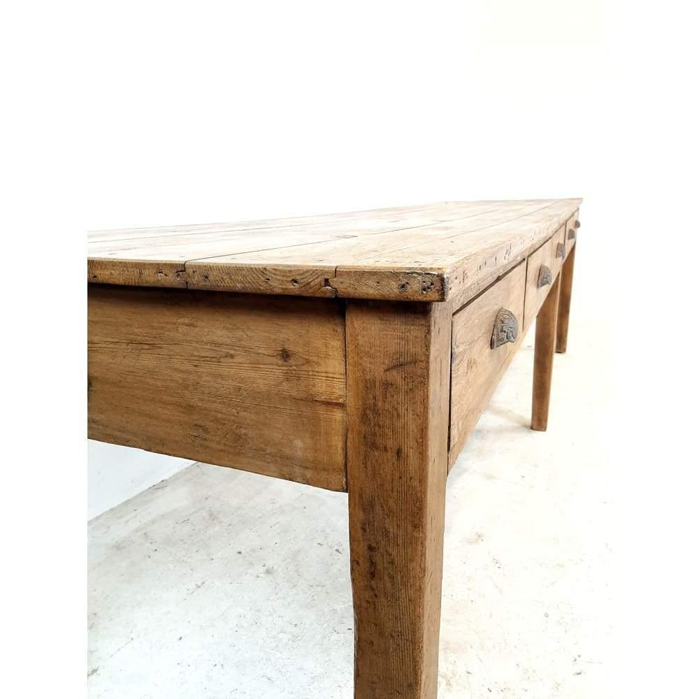 SOLD Antique Pine Kitchen preperation Table / kitchen Island(10 Drawers)-Antique Tables-KONTRAST