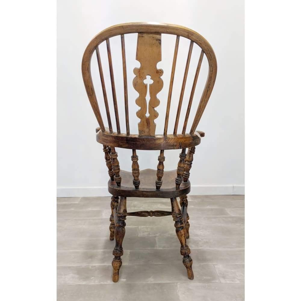 SOLD Antique Windsor Chair - Elm & Ash - pad arm-Antique Seating-KONTRAST