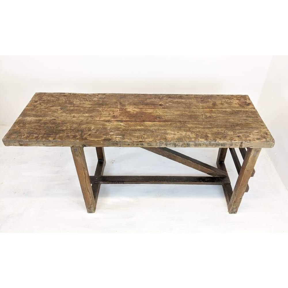 greeniche original table ウォールナット KONTRAST - SOLD | Antique Workbench Table/Rustic Farmhouse Pitch