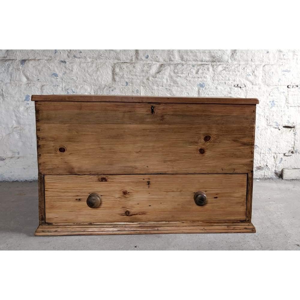 SOLD Antique pine mule chest toy box blanket box-Antique Storage-KONTRAST