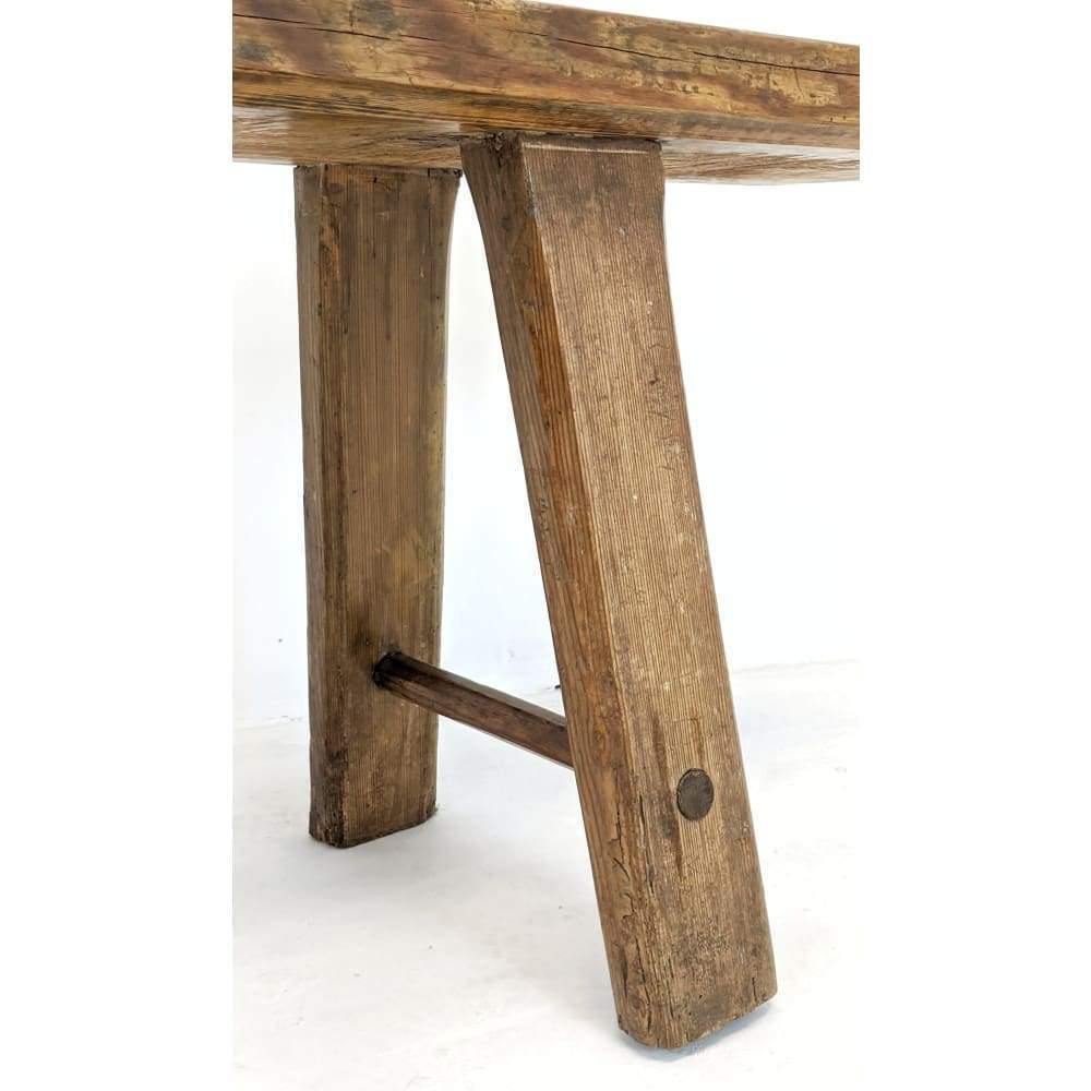 SOLD | Antique pine pig bench-Antique Seating-KONTRAST