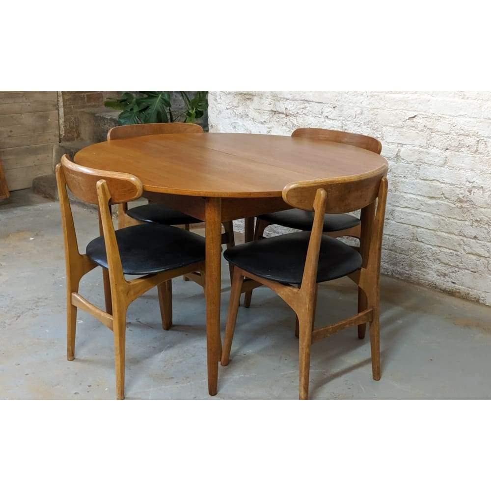SOLD Austinsuite Dining Set - extendable dining table and x4 chairs | mid century modern | mcm austin suite-Mid Century Tables-KONTRAST