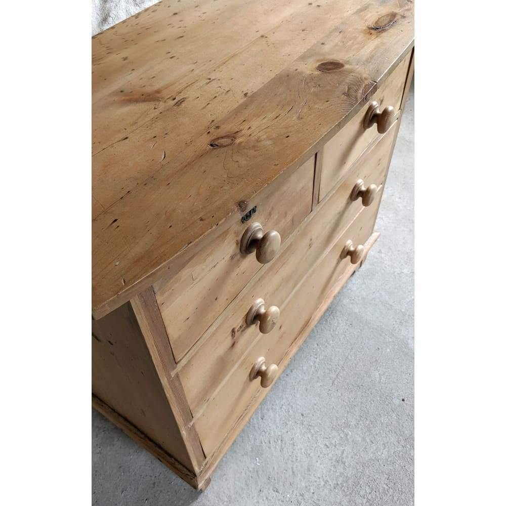 SOLD Chest of Drawers, Pitch Pine Vintage drawer unit with domed front top-Antique Storage-KONTRAST