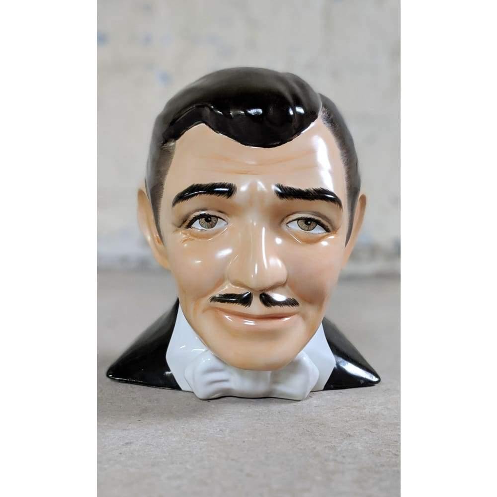 SOLD Clarke Gable Bust - flesh pots - porcelain Rhett Butler - hand painted-Mid Century Decor / Accessories-KONTRAST