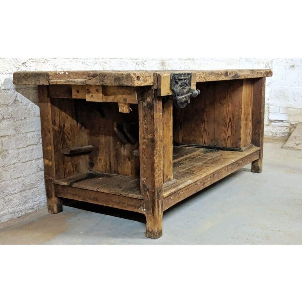 Rustic Timber Workbench KONTRAST - SOLD Industrial Antique Workbench Wooden Solid Pitch Pine in ...