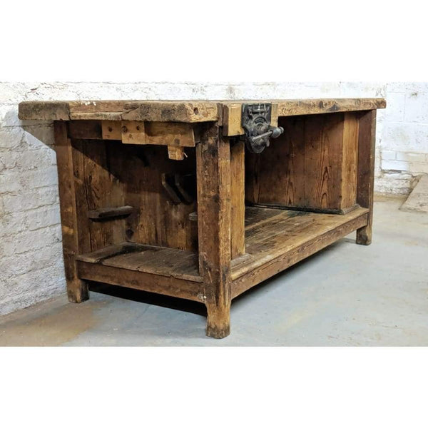 KONTRAST - SOLD Industrial Antique Workbench Wooden Solid Pitch Pine in ...