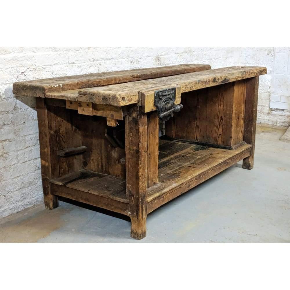 Rustic Timber Workbench KONTRAST - SOLD Industrial Antique Workbench Wooden Solid Pitch Pine in ...
