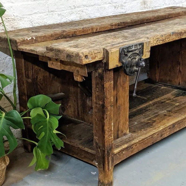 KONTRAST - SOLD Industrial Antique Workbench Wooden Solid Pitch Pine in ...