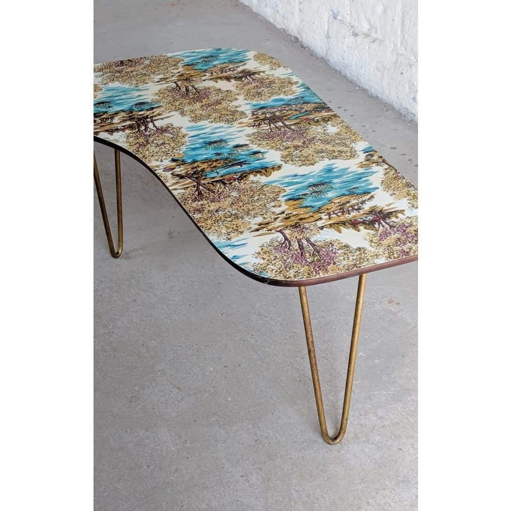 SOLD | Italian MCM Coffee Table with Formica Top, Original Vintage Hairpins-Mid Century Tables-KONTRAST