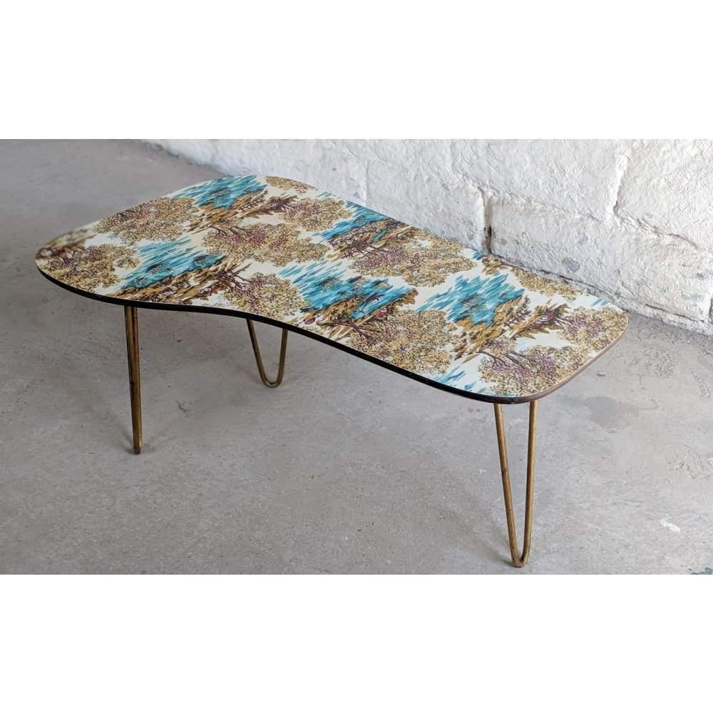 SOLD | Italian MCM Coffee Table with Formica Top, Original Vintage Hairpins-Mid Century Tables-KONTRAST