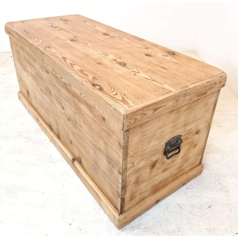 SOLD Large antique pine blanket box-Antique Storage-KONTRAST