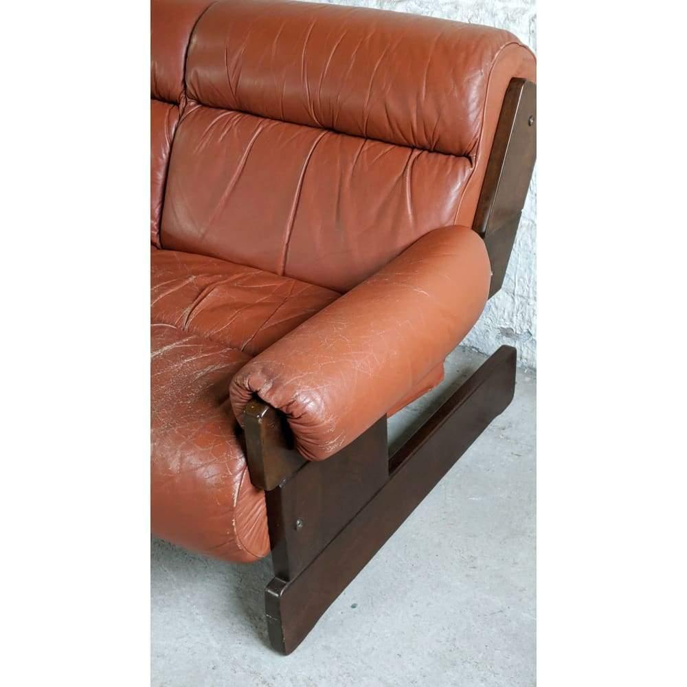 SOLD Mid century Scandinavian leather sofa-Mid Century Seating-KONTRAST