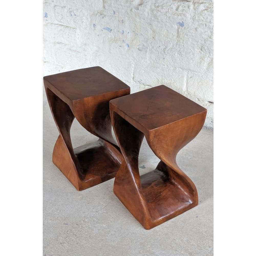 SOLD Pair of Vintage Twist Side Tables - mid century MCM-Mid Century Tables-KONTRAST