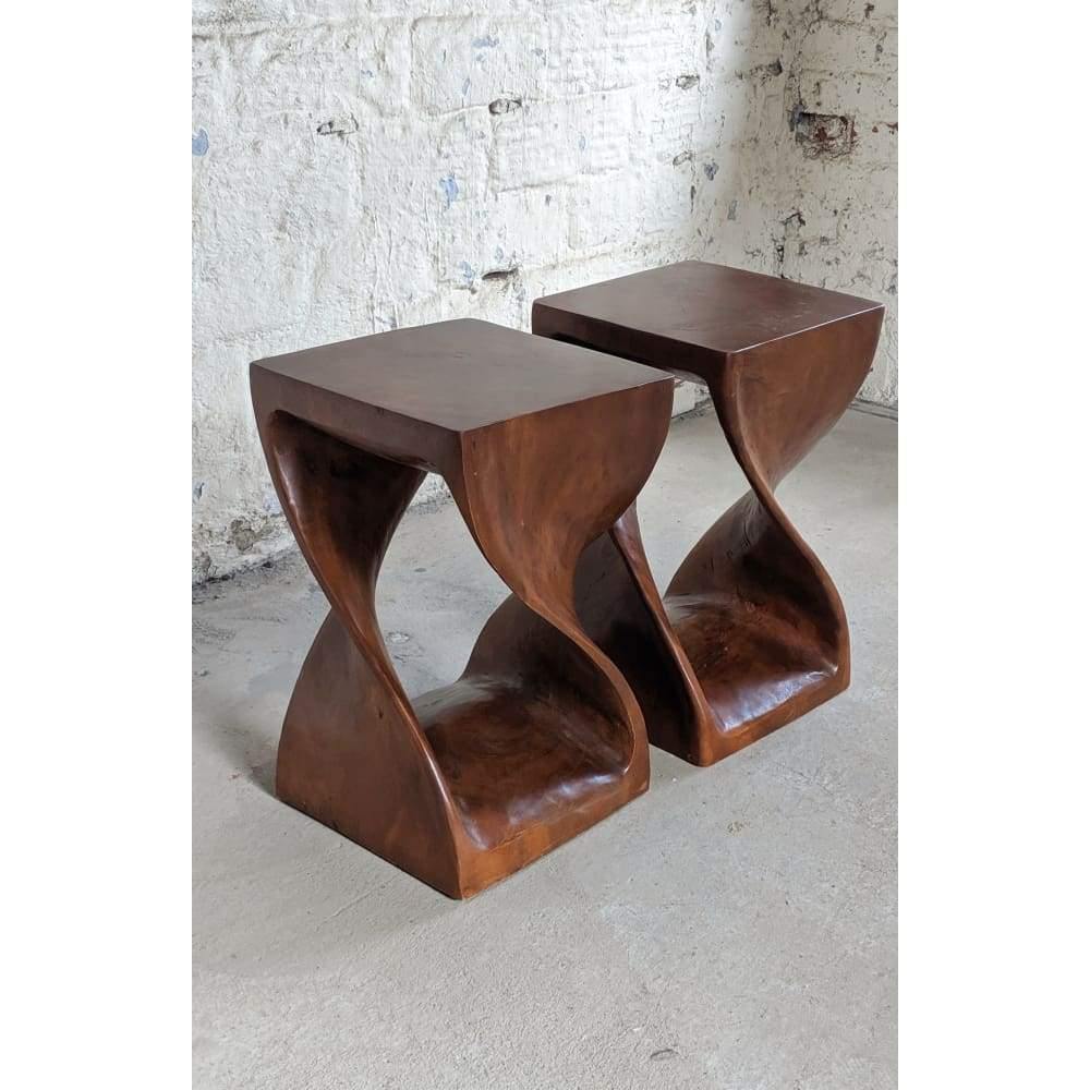 SOLD Pair of Vintage Twist Side Tables - mid century MCM-Mid Century Tables-KONTRAST