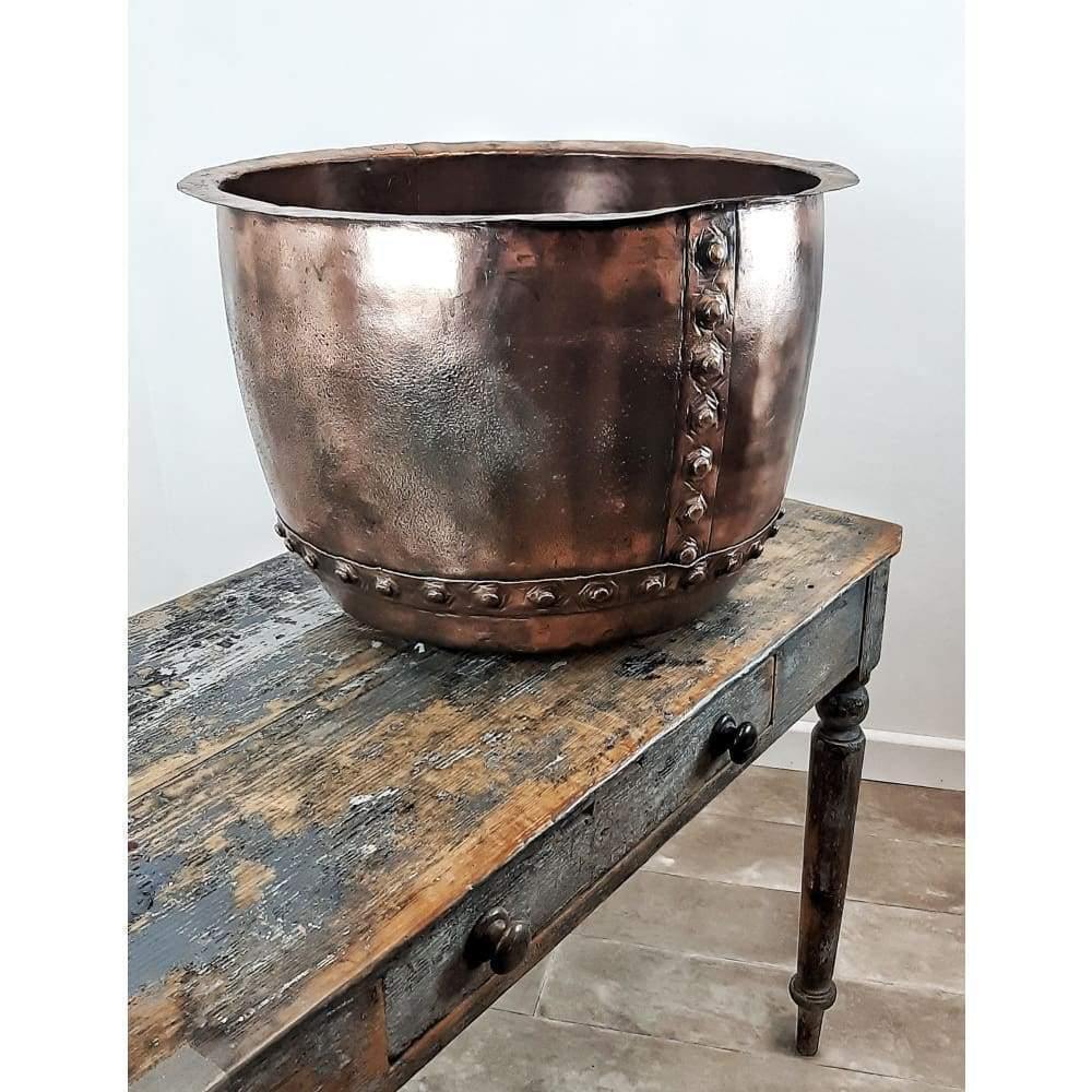 SOLD Victorian riveted copper planter-Antique Decor / Accessories-KONTRAST