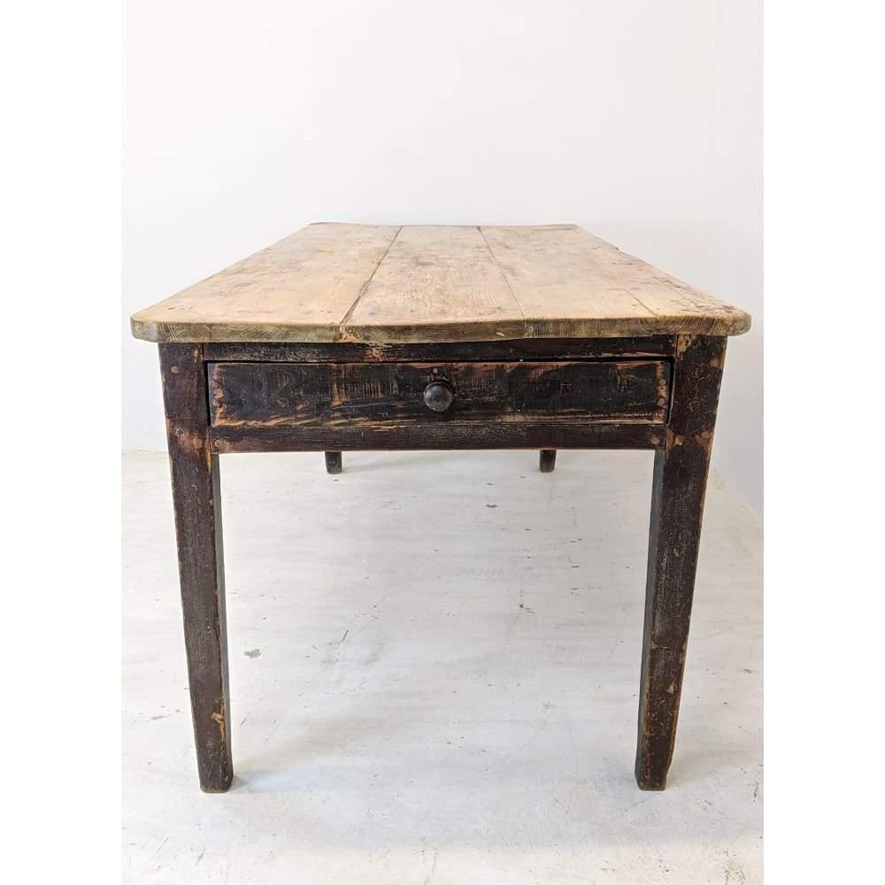Scrub Top Table - Antique victorian painted pine prep table-Antique Tables-KONTRAST