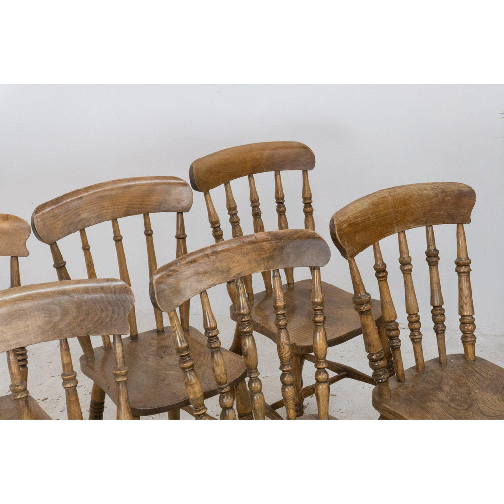 Set of 6 Elm Penny Windsor Chairs-Antique Seating-KONTRAST