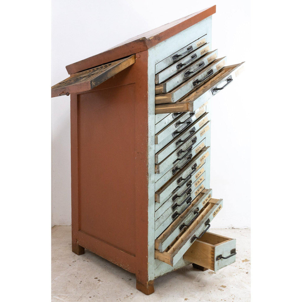 Type Set Drawers-Antique Storage-KONTRAST