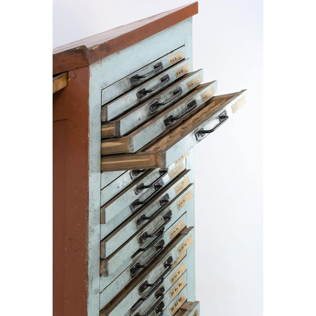 Type Set Drawers-Antique Storage-KONTRAST