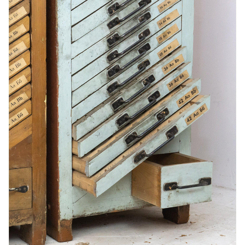 Type Set Drawers-Antique Storage-KONTRAST