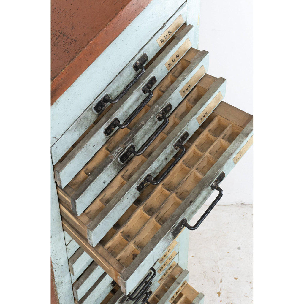 Type Set Drawers-Antique Storage-KONTRAST