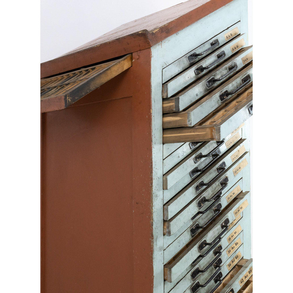 Type Set Drawers-Antique Storage-KONTRAST