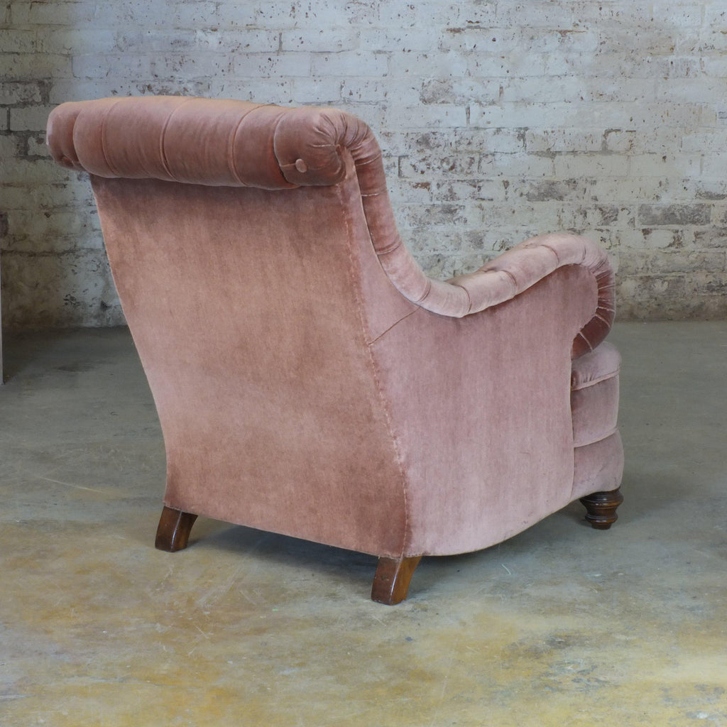 Victorian velvet arm chair-Antique Seating-KONTRAST
