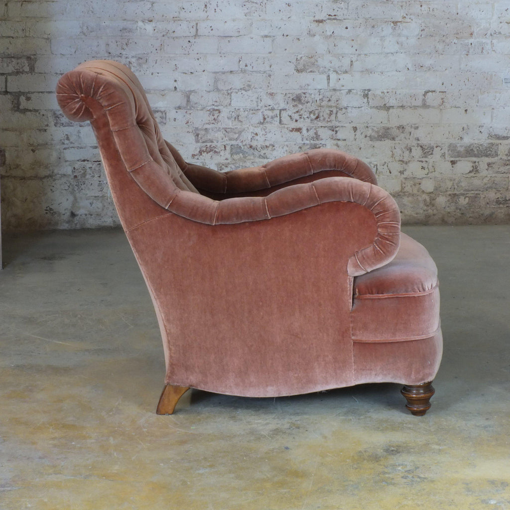 Victorian velvet arm chair-Antique Seating-KONTRAST