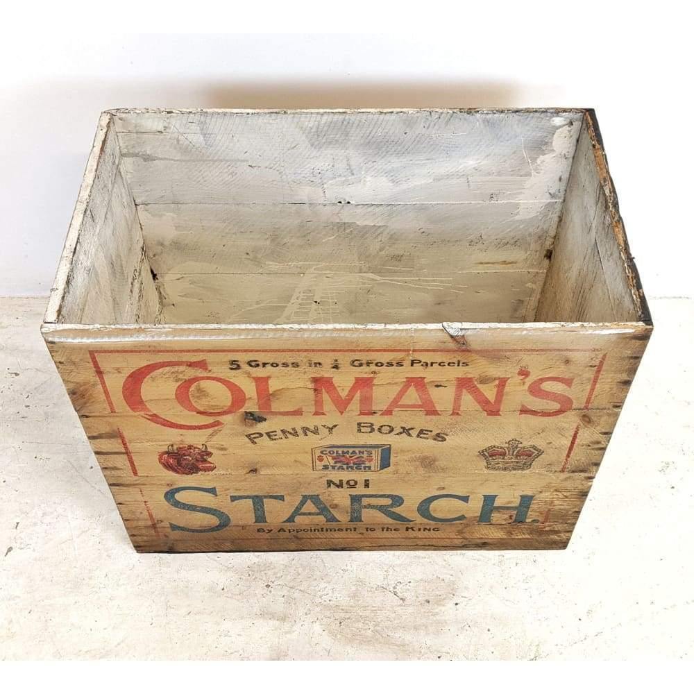 Vintage Crate - Colmans Starch Box - wooden packaging-Antique Storage-KONTRAST