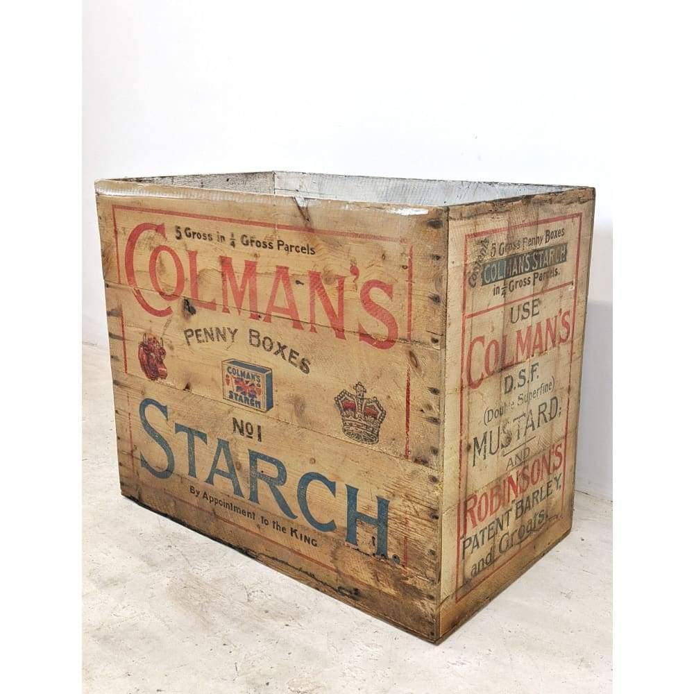 Vintage Crate - Colmans Starch Box - wooden packaging-Antique Storage-KONTRAST