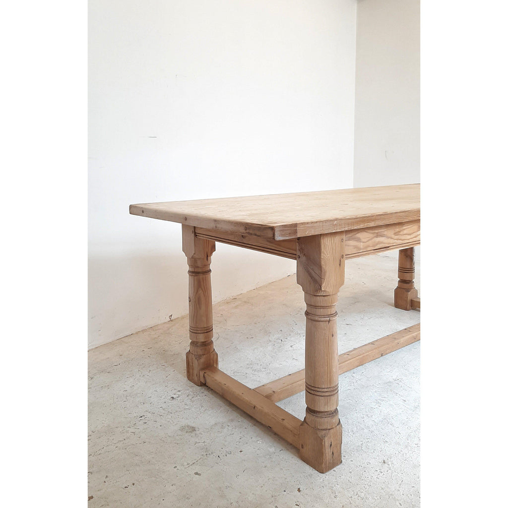 Vintage Dining Table made from pine, refectory table farmhouse style-Antique Tables-KONTRAST