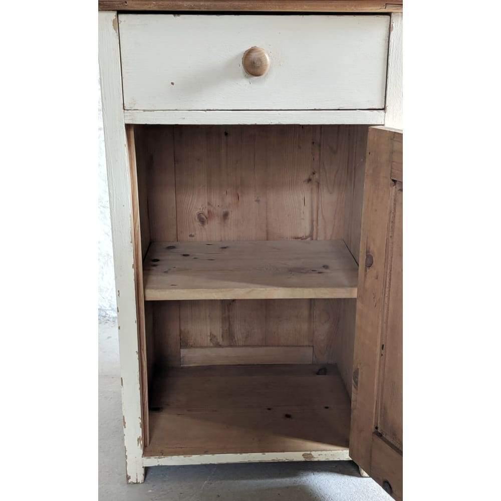 Vintage Pine Single Door Cupboard Cabinet Painted in Farmhouse Style-Vintage Storage-KONTRAST