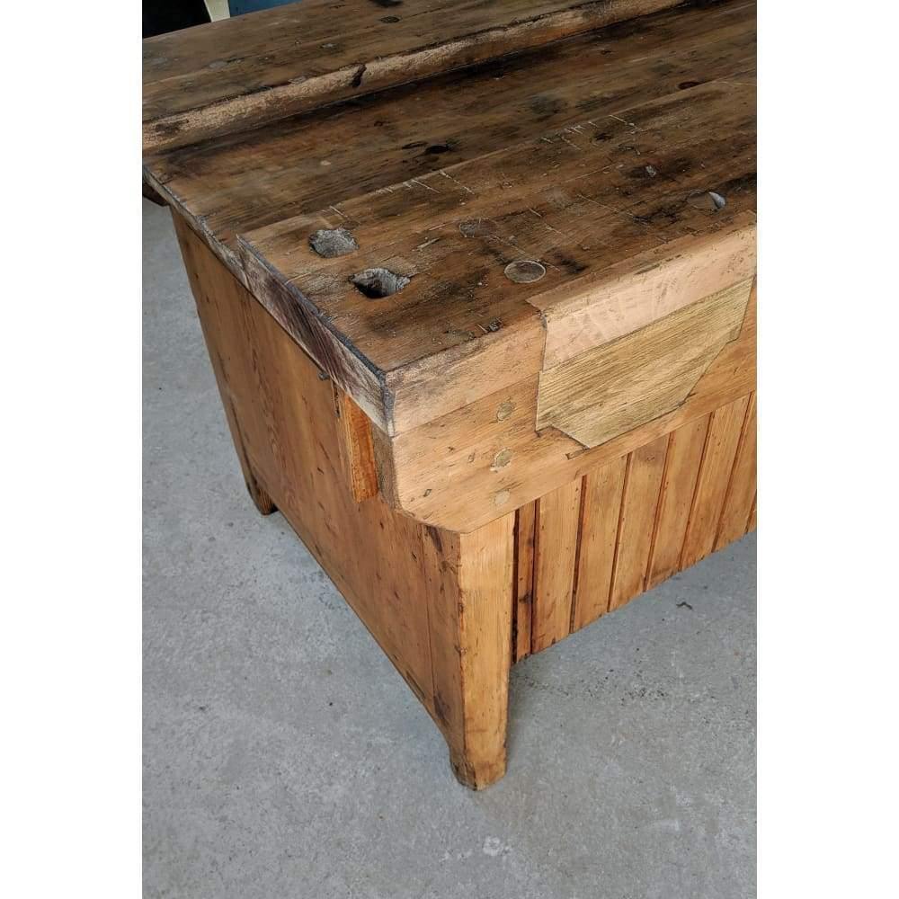 Vintage Pine Work Bench - woodworking table-Vintage Tables-KONTRAST