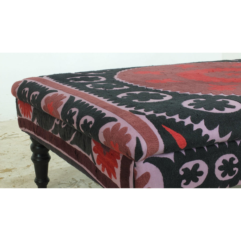 Vintage handmade suzani ottoman #5-Handmade Ethnic Footstools-KONTRAST