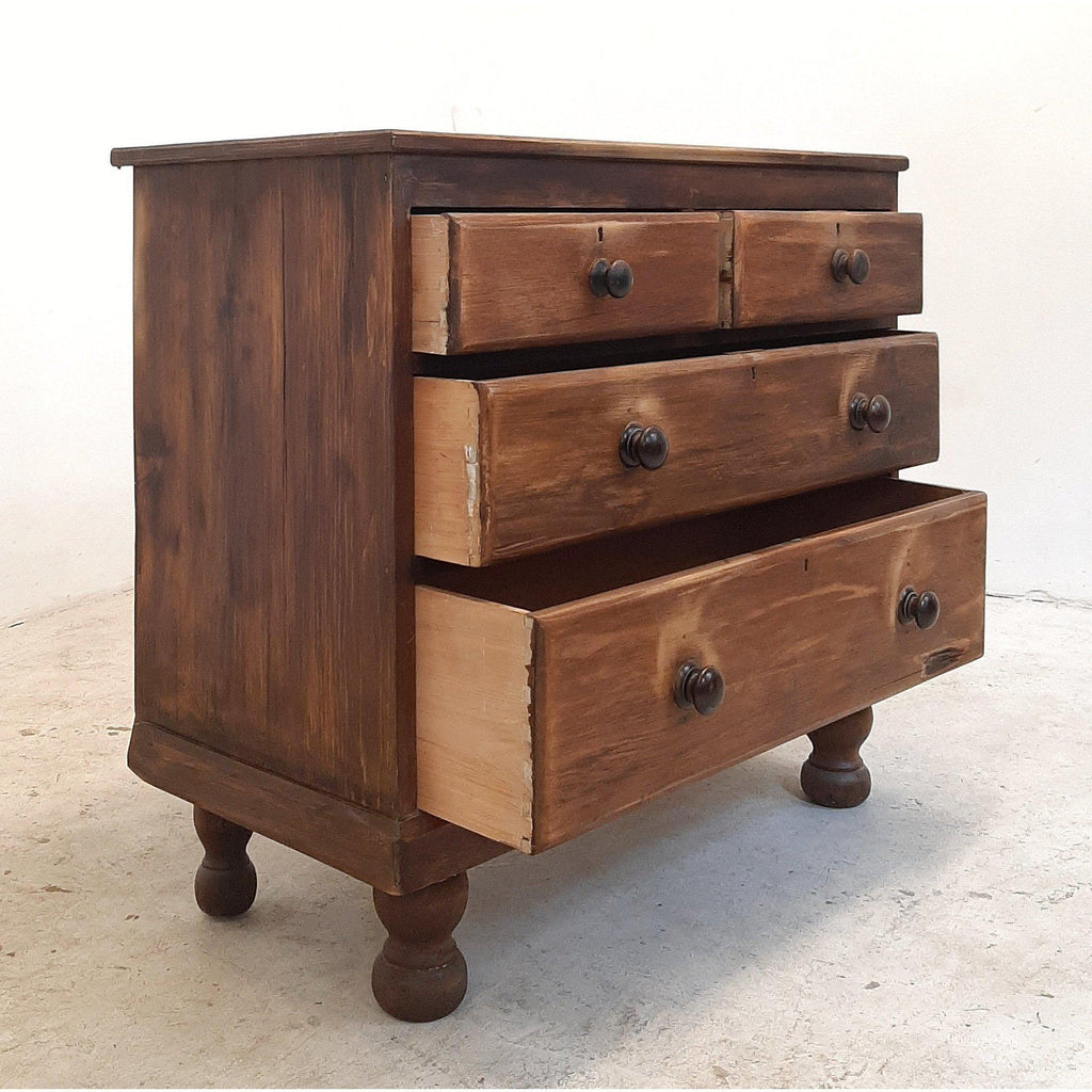 Vintage stained pine drawers-pine drawers-KONTRAST